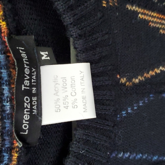 Lorenzo Tavernari Made In Italy Wool Blend Sweater Size Medium - Picture 3 of 5